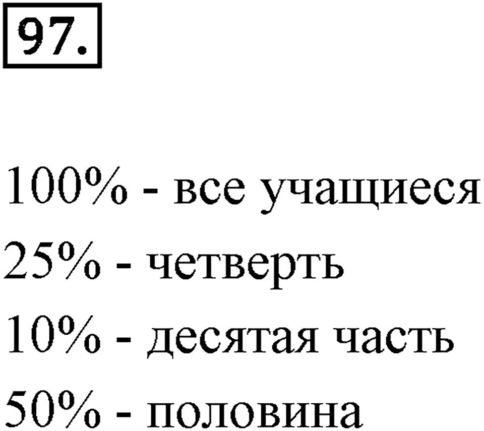 Дроби и проценты. 1.5. Что такое процент. Номер 97 — решение 1
