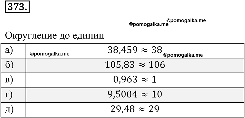 Действия с десятичными дробями. 4.6. Округление десятичных дробей. Номер 373 — решение 1