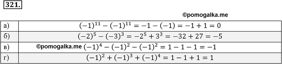 Целые числа. §2.7. Произведение целых чисел. Номер 321 — решение 1