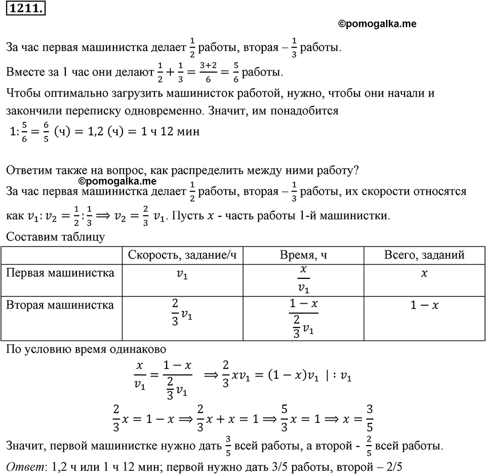 Задания для повторения. Номер 1211 — решение 1
