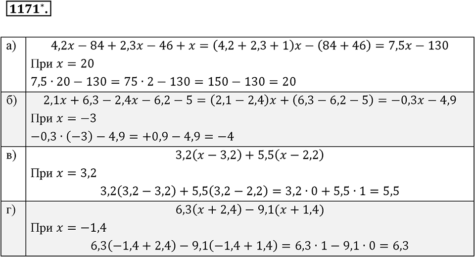 Задания для повторения. Номер 1171 — решение 1