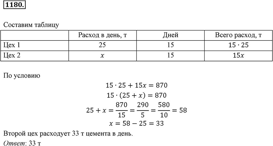 Задания для повторения. Номер 1180 — решение 1