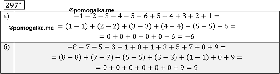 Целые числа. §2.6. Разность целых чисел. Номер 297 — решение 1