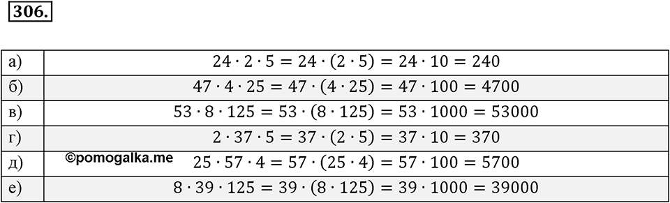 Целые числа. §2.7. Произведение целых чисел. Номер 306 — решение 1
