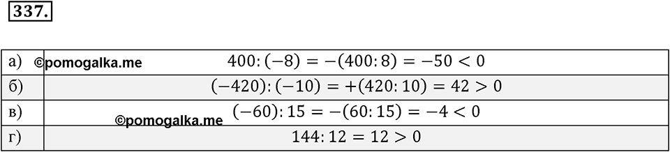 Целые числа. §2.8. Частное целых чисел. Номер 337 — решение 1