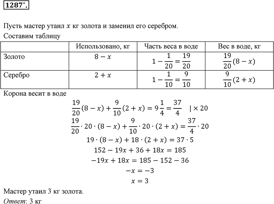 Задания для повторения. Номер 1287 — решение 1