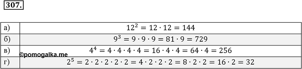 Целые числа. §2.7. Произведение целых чисел. Номер 307 — решение 1