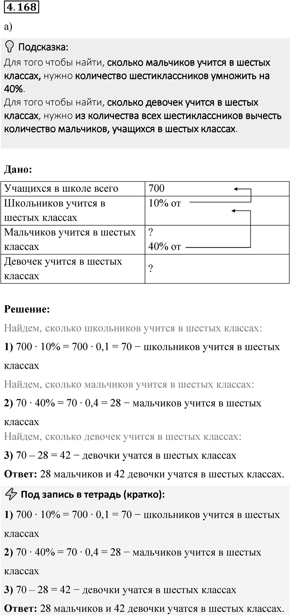 Номер 4.168 — решение 1