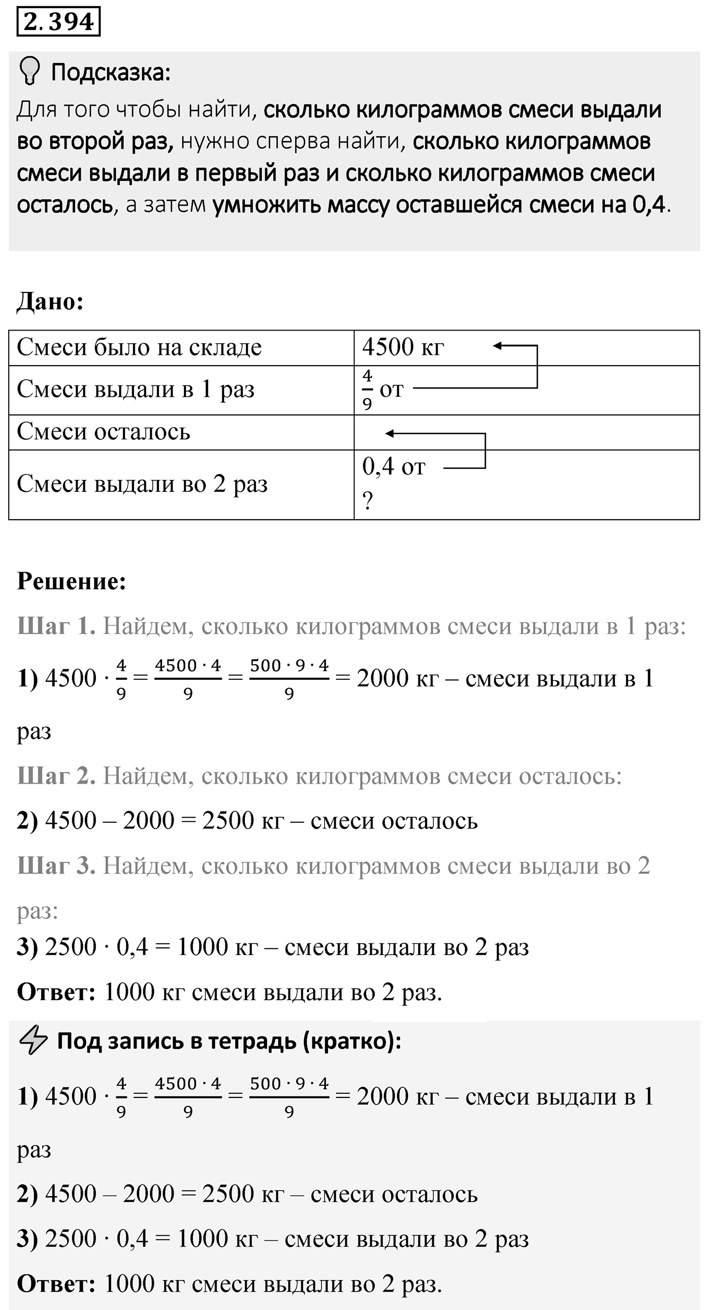 Номер 2.394 — решение 1