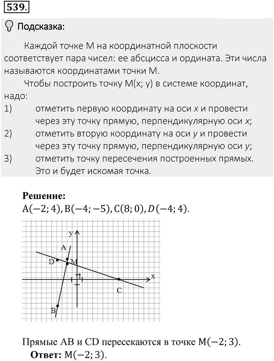 Часть 2. Рациональные числа. §9. Координаты на плоскости. Часть 2, номер №539 — решение 2