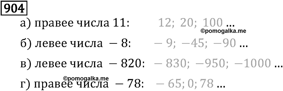 Рациональные числа. 5.26 Координаты на прямой. Номер №904 — решение 1