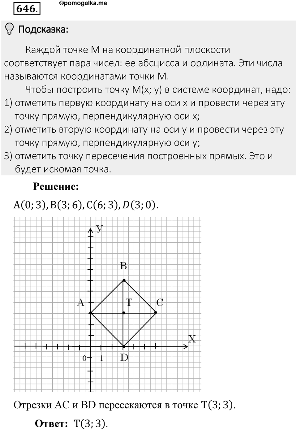Часть 2. Рациональные числа. §9. Координаты на плоскости. Часть 2, номер №646 — решение 2