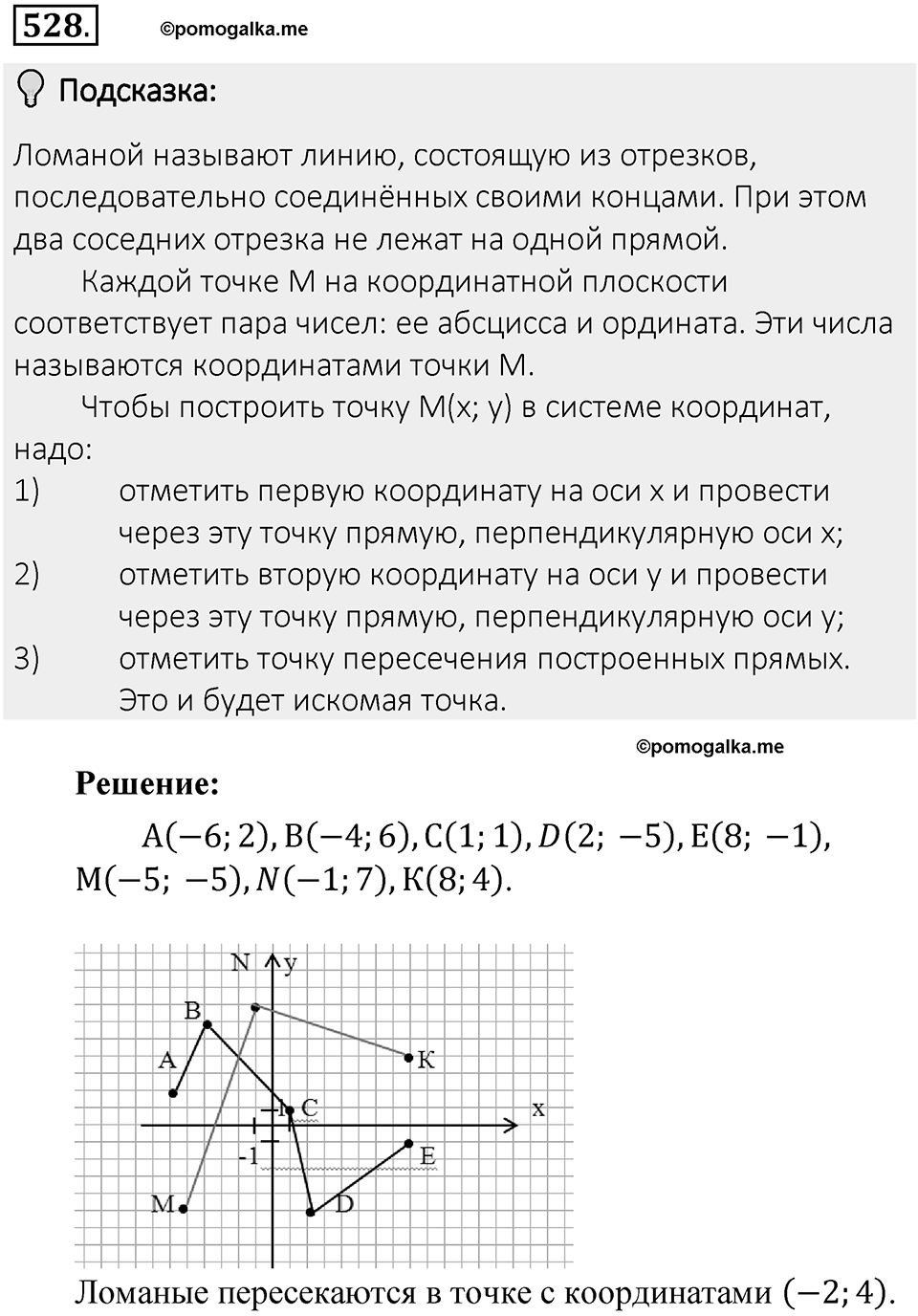 Часть 2. Рациональные числа. §9. Координаты на плоскости. Часть 2, номер №528 — решение 2