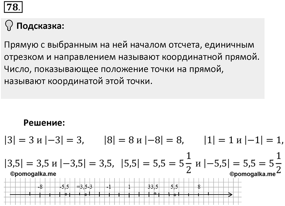 Часть 2. Рациональные числа. §5. Положительные и отрицательные числа. Часть 2, номер №78 — решение 2