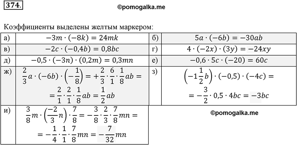 Часть 2. Рациональные числа. §8. Решение уравнений. Часть 2, номер №374 — решение 1