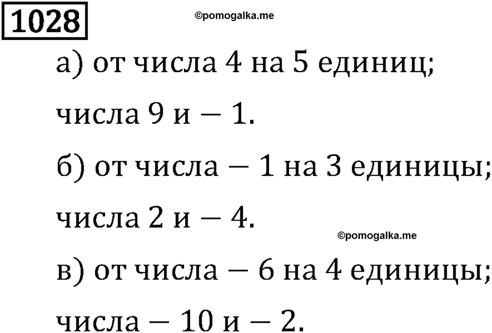 Рациональные числа. 6.31 Сложение чисел с помощью координатной прямой. Номер №1028 — решение 1