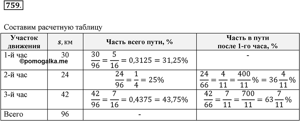 Часть 1. Обыкновенные дроби. §4. Отношения и пропорции. Часть 1, номер №759 — решение 1