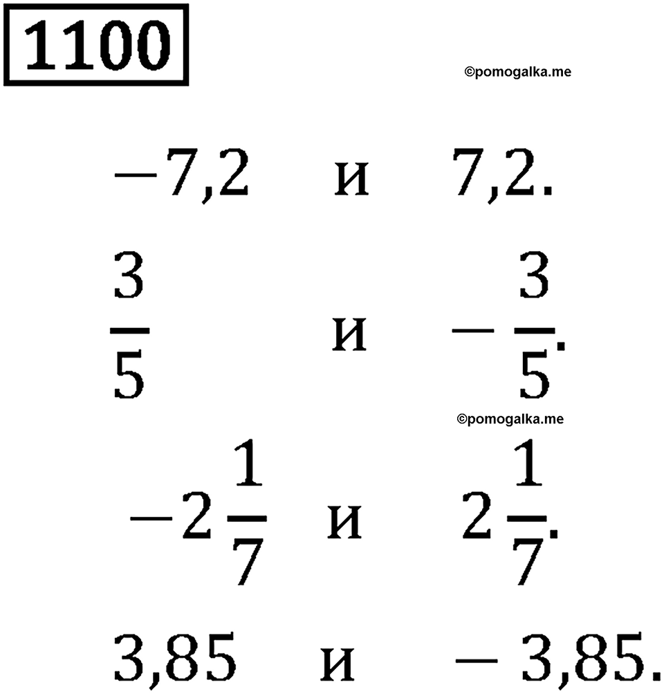 Рациональные числа. 6.34 Вычитание. Номер №1100 — решение 1