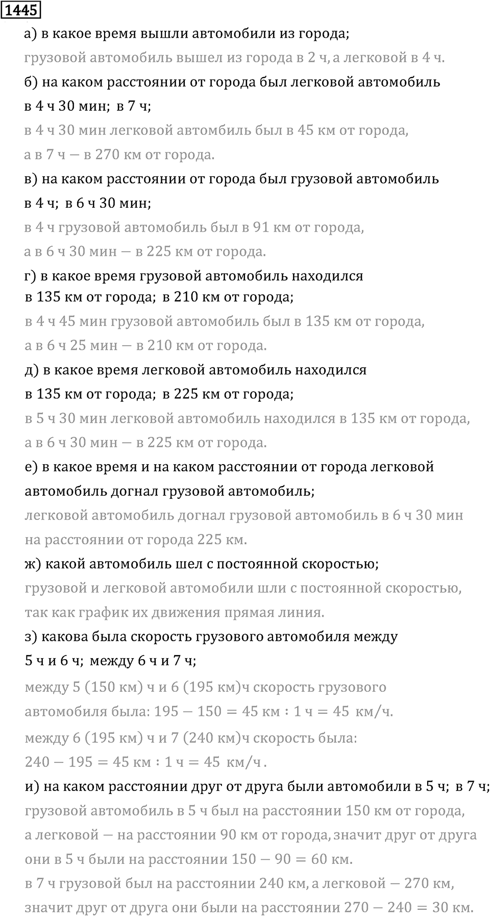 Рациональные числа. 9.47 Графики. Номер №1445 — решение 1