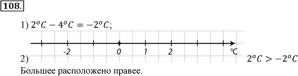 Положительные и отрицательные числа. Координаты. §4. Сравнение чисел. Номер 108 — решение 1