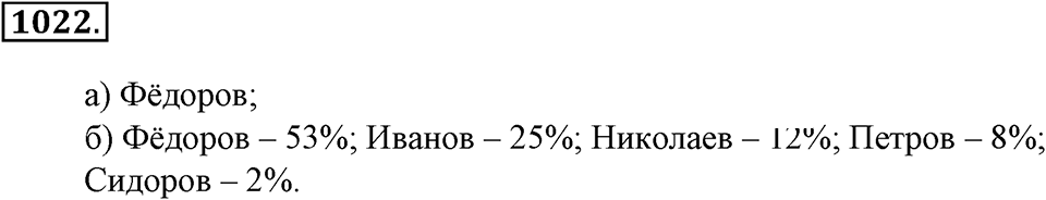 Математика вокруг нас. §34. Диаграммы. Номер 1022 — решение 1