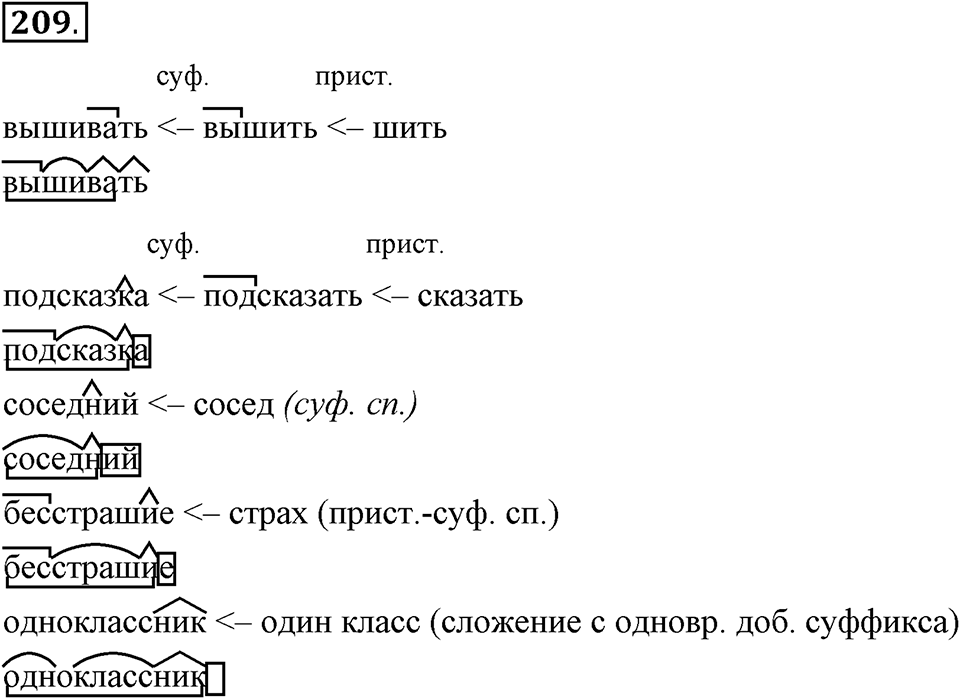 Упражнение 209 — решение 1