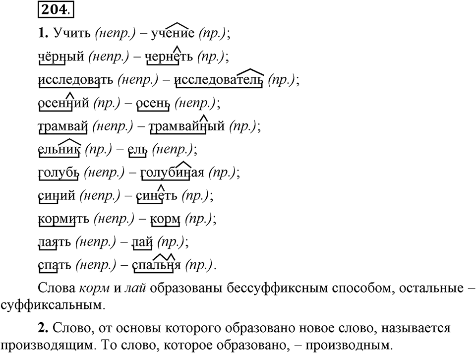 Упражнение 204 — решение 1