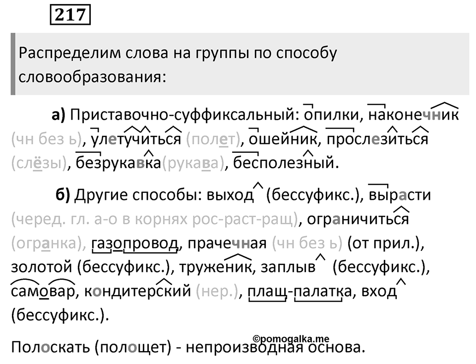 Упражнение 217 — решение 2