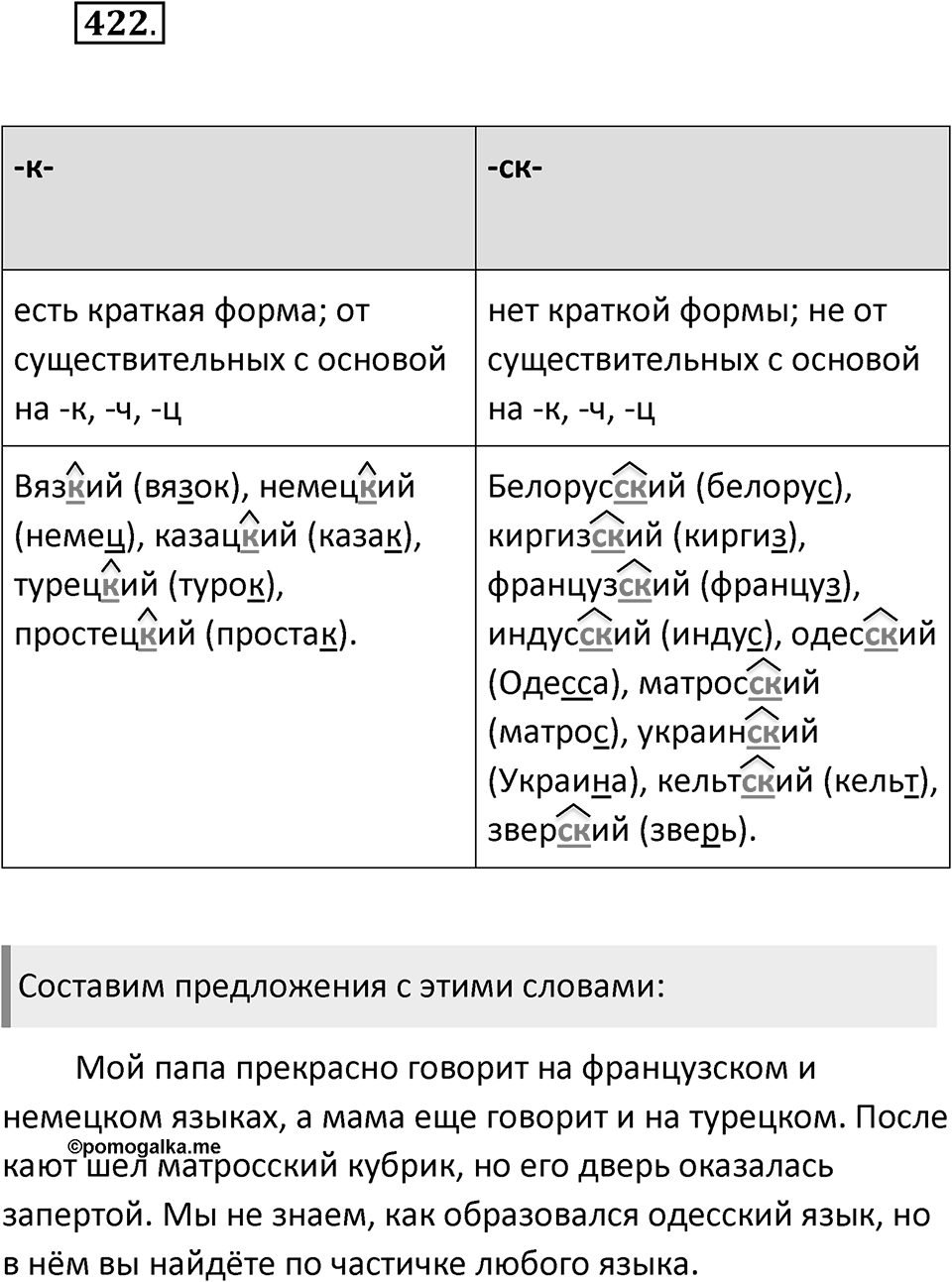 Упражнение 422 — решение 1