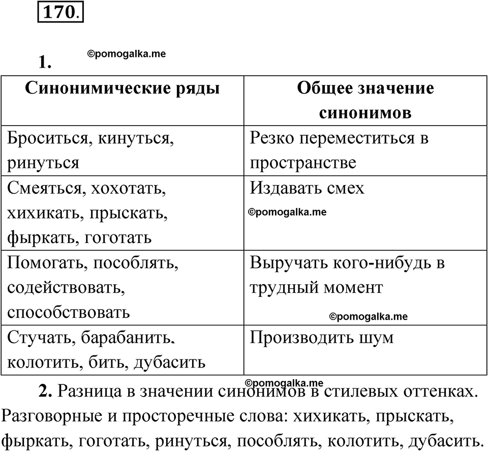 Упражнение 170 — решение 1