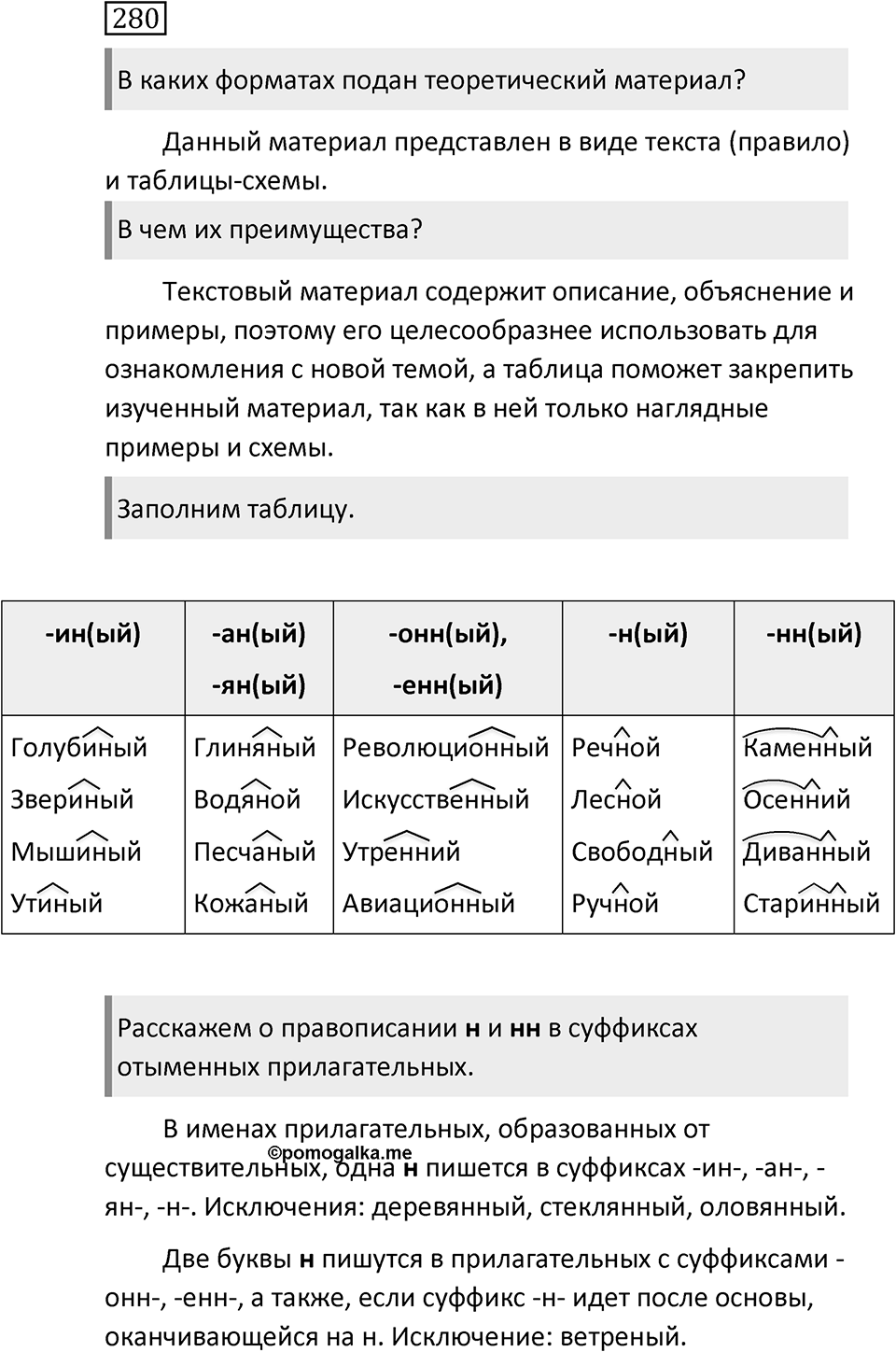 Упражнение 280 — решение 1