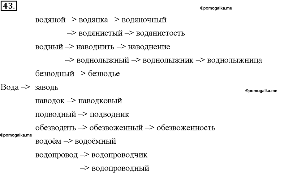 Часть 1. §6. Основные способы образования слов в русском языке. Упражнение №43 — решение 1
