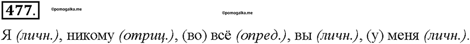 Часть 2. §67. Отрицательные местоимения. Упражнение №477 — решение 1