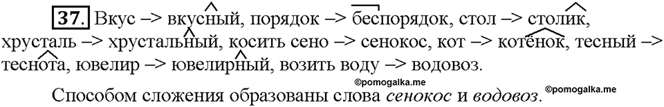 Часть 1. §6. Основные способы образования слов в русском языке. Упражнение №37 — решение 1