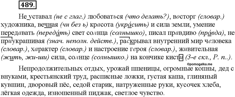 Часть 2. §68. Морфологический разбор местоимения. Упражнение №489 — решение 1