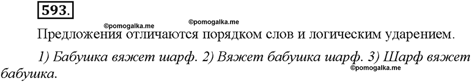 Часть 2. §85. Порядок слов в предложении. Упражнение №593 — решение 1