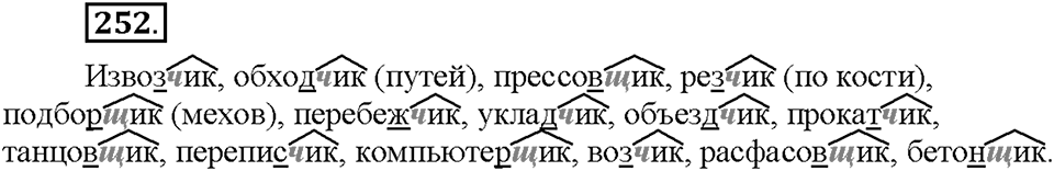 Часть 1. §34. Словообразование имён существительных. Упражнение №252 — решение 1