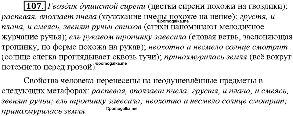 Часть 1. §15. Лексические выразительные средства. Упражнение №107 — решение 1
