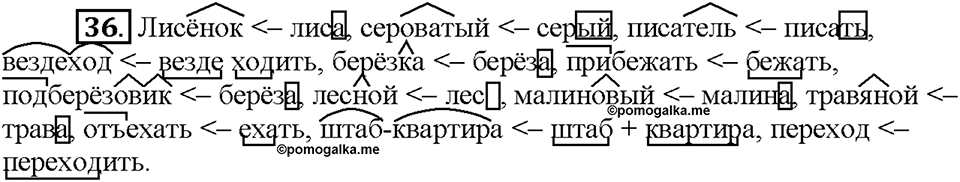 Часть 1. §6. Основные способы образования слов в русском языке. Упражнение №36 — решение 1