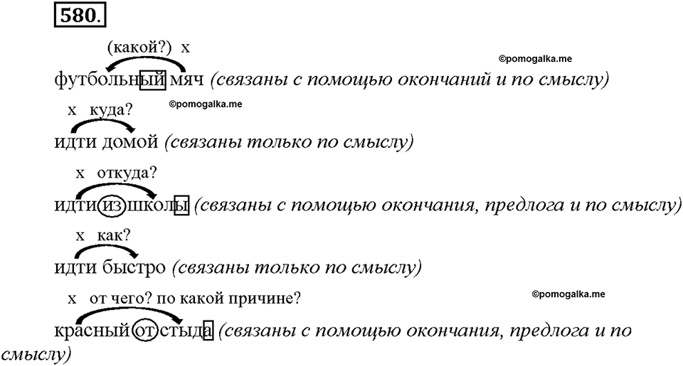 Часть 2. §83. Основные единицы синтаксиса. Упражнение №580 — решение 1