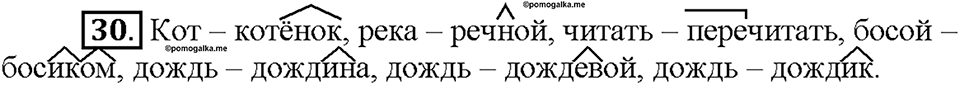 Часть 1. §5. Состав слова. Упражнение №30 — решение 1