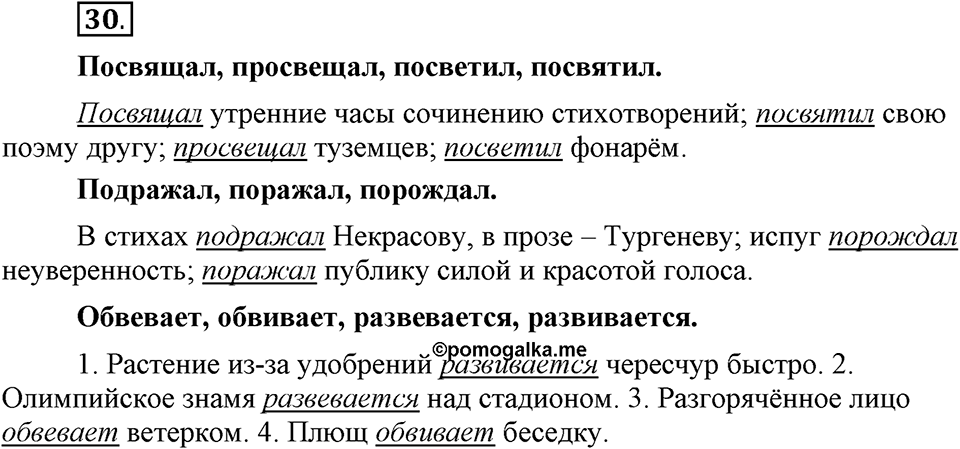 Сколько стилей в современном литературном языке?. §3. Паронимы. Глава 4. Упражнение №30 — решение 1