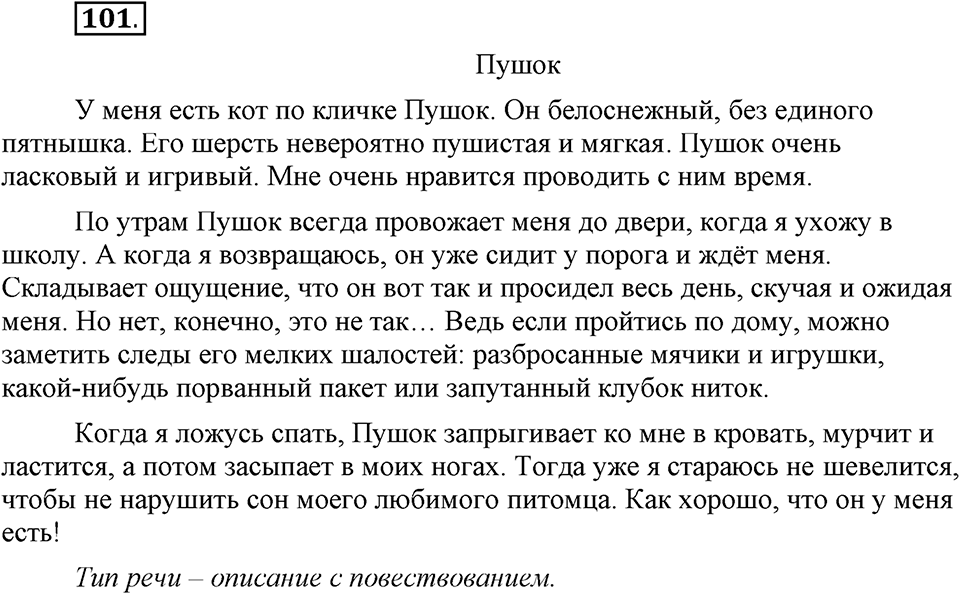 Есть ли правила у беседы?. Глава 8. Упражнение №101 — решение 1