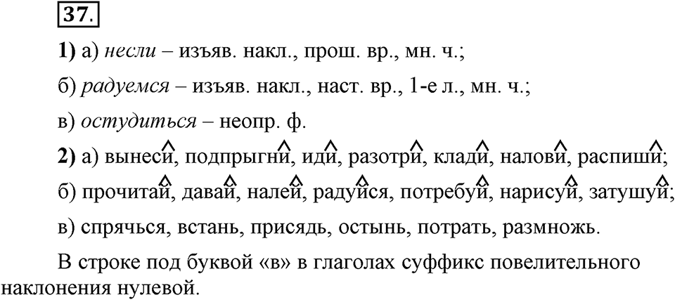 Что значит «современный литературный язык»?. §4. Глагол. Глава 1. Упражнение №37 — решение 1
