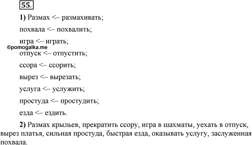 Что такое сферы общения?. §6. Морфологические способы словообразования. Глава 3. Упражнение №55 — решение 1