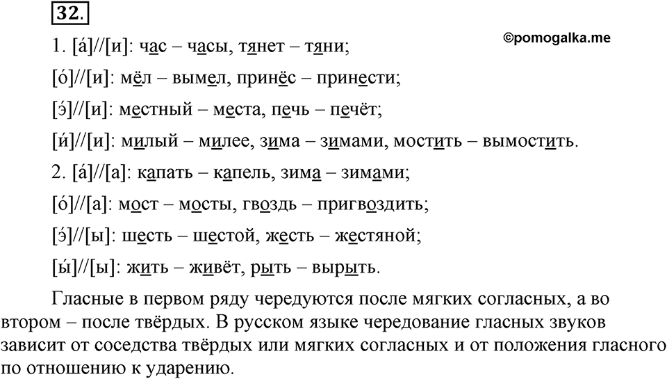 Что значит работать над своей речью?. §4. Сильные и слабые фонетические позиции. Глава 2. Упражнение №32 — решение 1