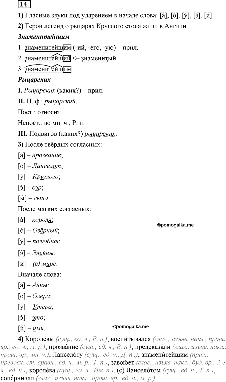 Что значит работать над своей речью?. §2. Повторение изученного в 5 классе. Глава 2. Упражнение №14 — решение 1