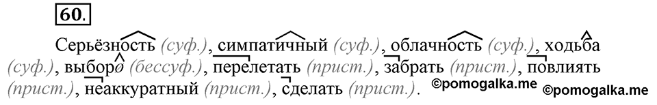 Что такое сферы общения?. §6. Морфологические способы словообразования. Глава 3. Упражнение №60 — решение 1