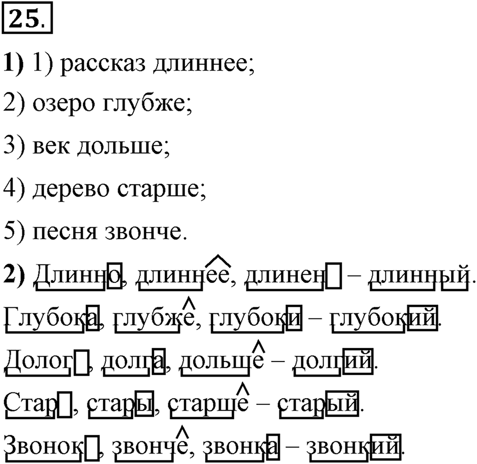 Что значит «современный литературный язык»?. §3. Имя прилагательное. Глава 1. Упражнение №25 — решение 1