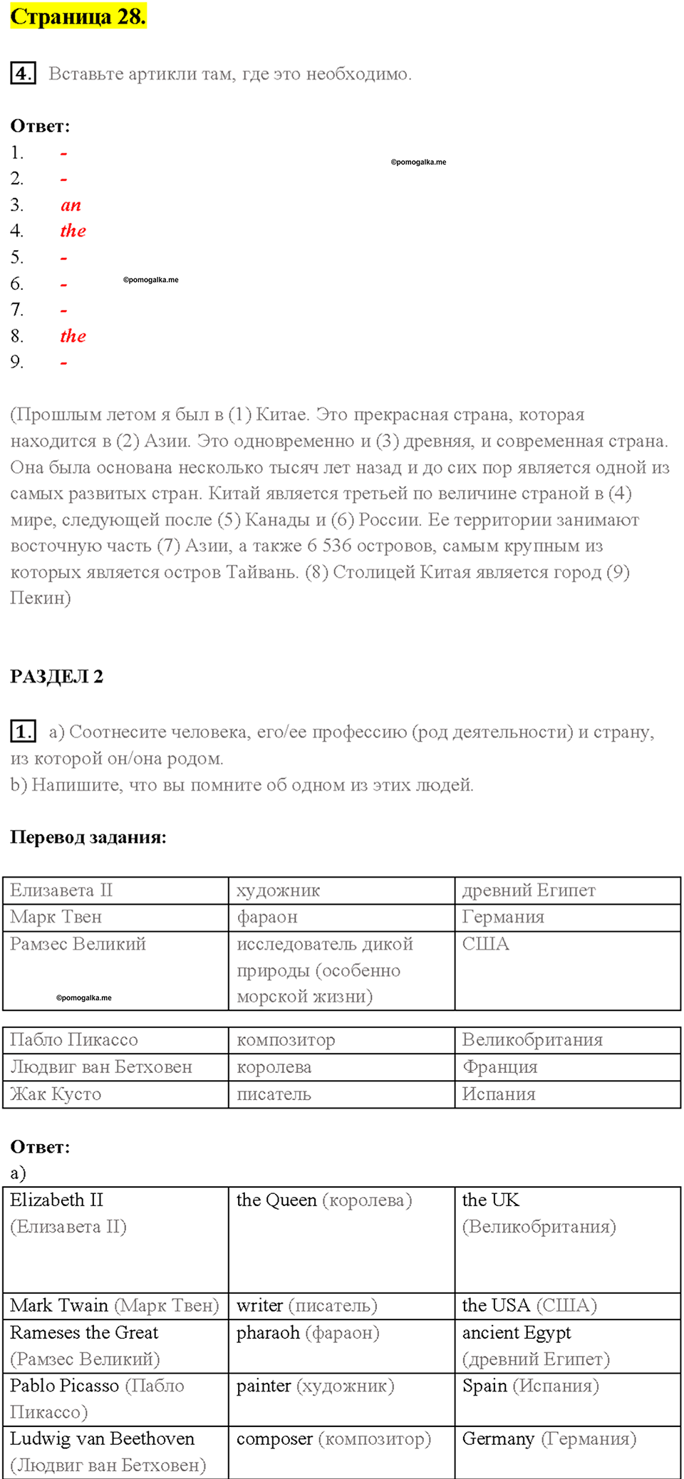 2. MEET THE WINNERS OF THE TEENAGERS’ COMPETITION. Страница 28 — решение 1